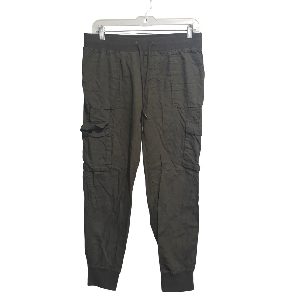 Tokyo Darling Womens Olive Green Cargo Jogger Pants Elastic Waist Size Small